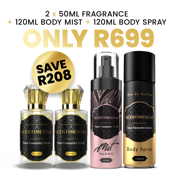 Build Your Own 2 x 50ml Fragrance and 120ml Body Mist and 120ml EDP Body Spray (NOT BOGO)