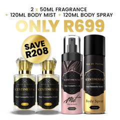 Build Your Own 2 x 50ml Fragrance and 120ml Body Mist and 120ml EDP Body Spray (NOT BOGO)