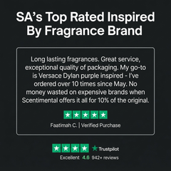 SA's Top Rated Inspired By Fragrance Brand - Trustpilot 4.6 (942+ reviews)